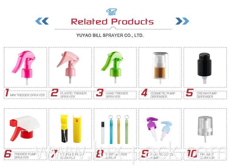 Bill 28/410 home plastic manual trigger sprayer hand pump garden tool 28/410 mini trigger sprayer